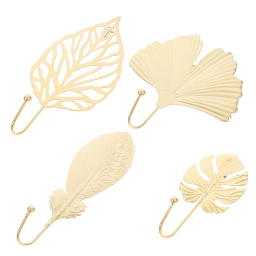 ULTECHNOVO 4 Stück Teiliges Design Wandhaken aus Robustem Eleganter Goldener Kleiderhaken für Flur Schlafzimmer Badezimmer Stilvolle Wandmontage Garderobenhaken mit Langlebiger Oberfläche von ULTECHNOVO