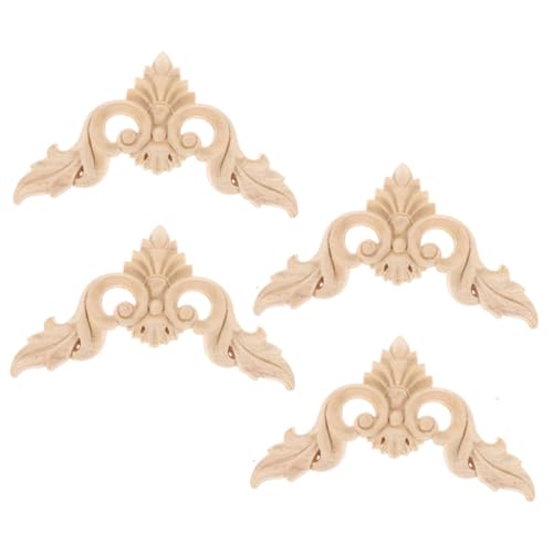 ULTECHNOVO 4 Stück Teiliges Holzornament Geschnitzt Retro Möbelapplikation Unbemalt für Tür und Möbelverzierung DIY Holzdekor für Schrank Kommode Handbemalbar ULTECHNOVO 4 Stück Teiliges Holzornament Geschnitzt Retro Möbelapplikation Unbemalt für Tür und Möbelverzierung DIY Holzdekor für Schrank Kommode Handbemalbar von ULTECHNOVO