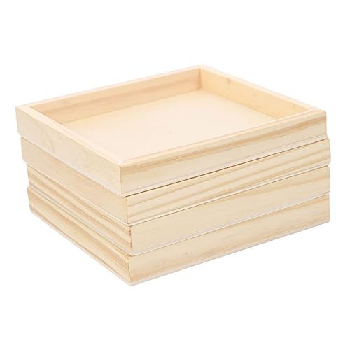 ULTECHNOVO 4 Stück Teiliges Holztablett Stabiles Puzzle Organizer Tablett aus Natürlichem Holz Puzzle Zubehör Robustes Sortierbrett für Bausteine und Puzzleteile von ULTECHNOVO