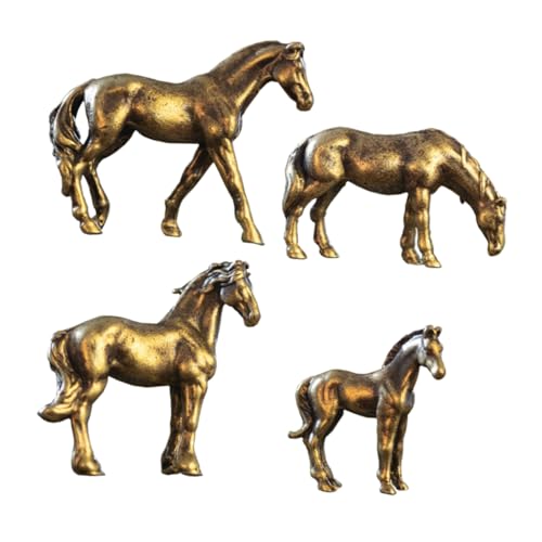 ULTECHNOVO 4 Stück Teiliges Mini Messing Pferd Figuren Set Feng Shui Erfolgssymbol Kupferlegierung Langlebig Glücksbringer Chinesisches Tierkreiszeichen Deko für Büro Wohnzimmer Bonsai ULTECHNOVO 4 Stück Teiliges Mini Messing Pferd Figuren Set Feng Shui Erfolgssymbol Kupferlegierung Langlebig Glücksbringer Chinesisches Tierkreiszeichen Deko für Büro Wohnzimmer Bonsai von ULTECHNOVO