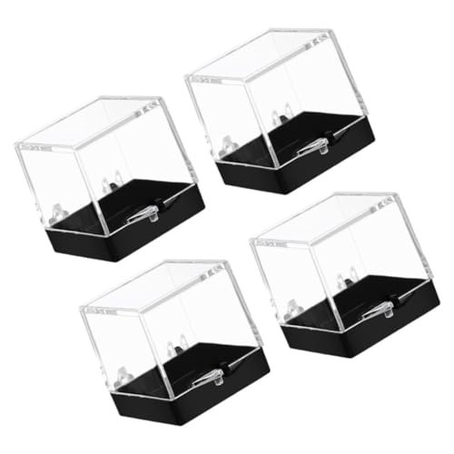 ULTECHNOVO 4 Stück Teiliges Transparente Miniatur displayboxen aus Robustem Kunststoff für Mineralproben Schmuck und Münzen Kleine Aufbewahrungsboxen mit Elegantem Design Leicht zu Reinigen von ULTECHNOVO
