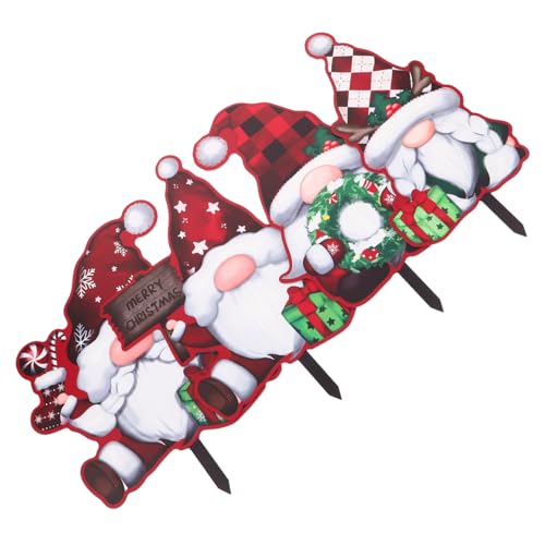 ULTECHNOVO 4 Stück Teiliges Weihnachtsgarten Robusten Gartenzwerg-pfählen Wetterfeste Farbige Weihnachts-hofschilder für Festliche Außen-deko für Gartenweg Party und Rasenbereich ULTECHNOVO 4 Stück Teiliges Weihnachtsgarten Robusten Gartenzwerg-pfählen Wetterfeste Farbige Weihnachts-hofschilder für Festliche Außen-deko für Gartenweg Party und Rasenbereich von ULTECHNOVO