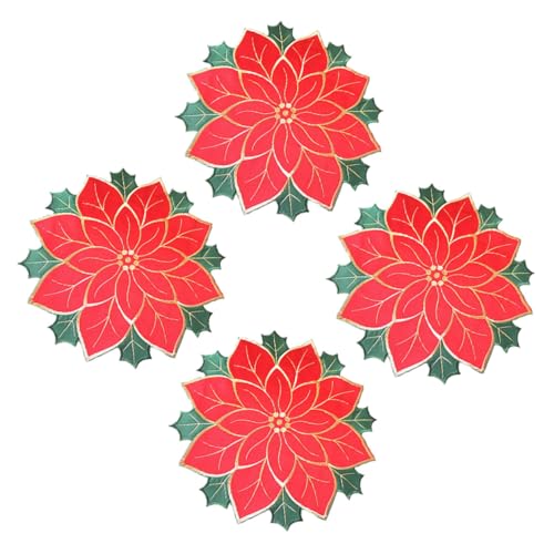 ULTECHNOVO 4 Stück Weihnachtliche Tischsets Dekorative Platzsets aus Rotbraunem Leinen mit Schwamm Hitzebeständige Unterlagen für Festliche Anlässe für Esszimmer und Feste ULTECHNOVO 4 Stück Weihnachtliche Tischsets Dekorative Platzsets aus Rotbraunem Leinen mit Schwamm Hitzebeständige Unterlagen für Festliche Anlässe für Esszimmer und Feste von ULTECHNOVO