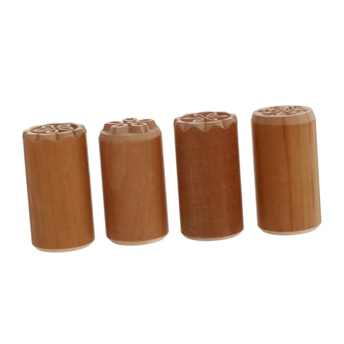 ULTECHNOVO 4Stücke Teiliges aus Holz Mondkuchen Stempeln Praktische Backformen für DIY Mondkuchen Umweltfreundliches Langlebiges Material für Hotel Partys Geschenkidee von ULTECHNOVO