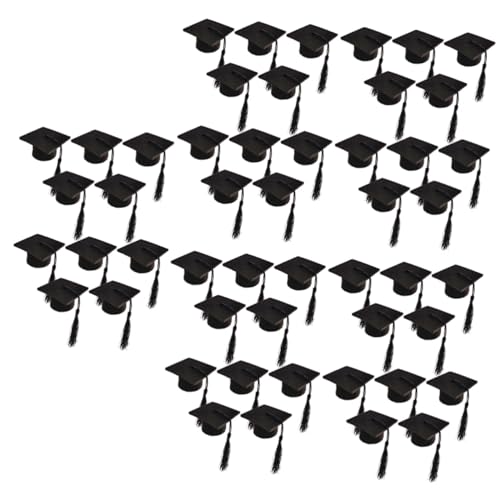 ULTECHNOVO 5 Sätze Doktorhutdekoration Klein Mini-mützen Aus Filz Zum Abschluss Puppe Mit Abschlusskappe Miniatur Abschlusskappen Mini Mini-cap-topper Vlies Black 10 Stück * 5 von ULTECHNOVO