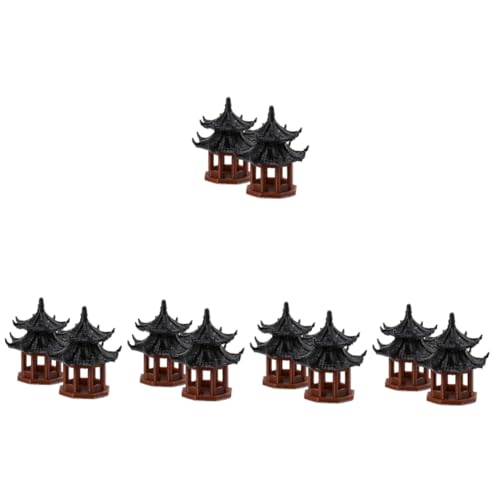 ULTECHNOVO 5 Sätze Mini-pavillon Dekorationen Terrarium Mini-pagode Aquarium Fisch Wasser Miniatur-pavillon-Statue Gartendekor Pavillon-Ornament Plastik Black 2 Stücke * 5 ULTECHNOVO 5 Sätze Mini-pavillon Dekorationen Terrarium Mini-pagode Aquarium Fisch Wasser Miniatur-pavillon-Statue Gartendekor Pavillon-Ornament Plastik Black 2 Stücke * 5 von ULTECHNOVO