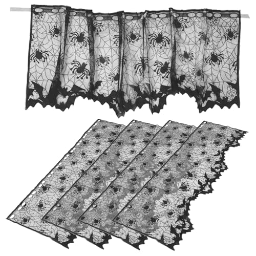 ULTECHNOVO 5 Stück Teiliges Halloween Lampenschirm Schwarzer Spitzen Lampenschirm mit Spinnennetzmuster Wiederverwendbare Dekoration mit Bändern für Innen und Außenbeleuchtung ULTECHNOVO 5 Stück Teiliges Halloween Lampenschirm Schwarzer Spitzen Lampenschirm mit Spinnennetzmuster Wiederverwendbare Dekoration mit Bändern für Innen und Außenbeleuchtung von ULTECHNOVO