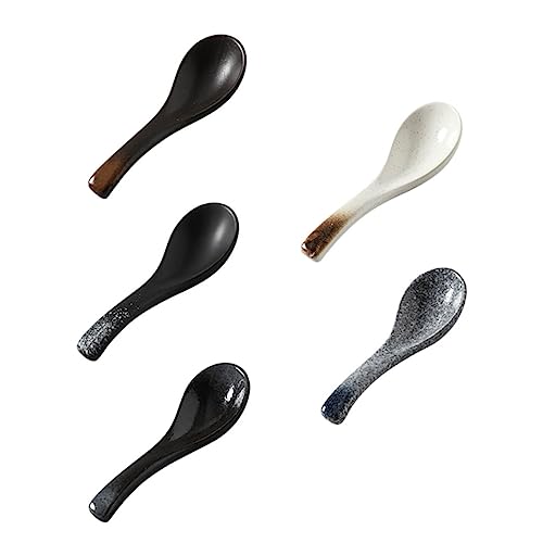ULTECHNOVO 5 Stück Keramik Suppenlöffel Praktische Küchengeräte Glatte Oberfläche Retro Design für Desserts und Suppen ULTECHNOVO 5 Stück Keramik Suppenlöffel Praktische Küchengeräte Glatte Oberfläche Retro Design für Desserts und Suppen von ULTECHNOVO