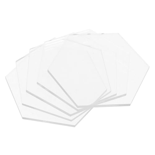 ULTECHNOVO 5 Stück Teiliges Tischkärtchen Transparent Hexagonal Platzkarten Wiederverwendbar für Hochzeit Party Restaurant Gästetisch Beschriftbar Tischaufsteller von ULTECHNOVO