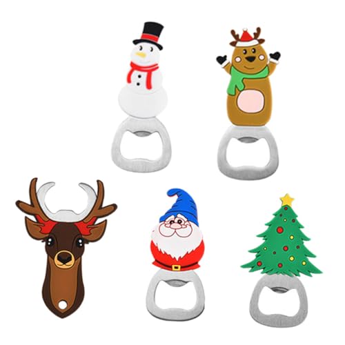 ULTECHNOVO 5 Stück Teiliges Weihnachts Flaschenöffner Cartoon Inspirierte Bieröffner für Weihnachten für Partys und Feiern Rentier Schneemann Weihnachtsbaum Bär und ULTECHNOVO 5 Stück Teiliges Weihnachts Flaschenöffner Cartoon Inspirierte Bieröffner für Weihnachten für Partys und Feiern Rentier Schneemann Weihnachtsbaum Bär und von ULTECHNOVO