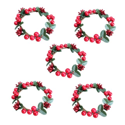ULTECHNOVO 5 Stück Teiliges Weihnachtskerzenhalter mit Künstlichem Beerengirlanden Design Realistisches Langlebiges Kerzenständer Ornament für Tür Fenster und Tischdekoration zu Feiertagen ULTECHNOVO 5 Stück Teiliges Weihnachtskerzenhalter mit Künstlichem Beerengirlanden Design Realistisches Langlebiges Kerzenständer Ornament für Tür Fenster und Tischdekoration zu Feiertagen von ULTECHNOVO