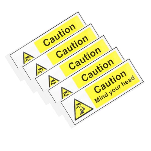 ULTECHNOVO 5stücke Achtung-Kopf-Warnschild Für Treppen Selbstklebende Achtung-Kopf-Aufkleber Aus Stabilem Pp Und Papier Auffällige Zur Unfallvermeidung von ULTECHNOVO