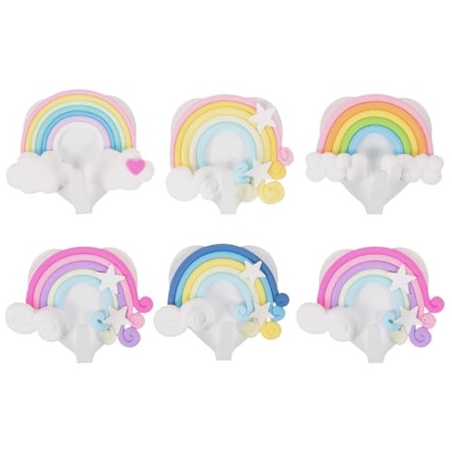 ULTECHNOVO Süße Regenbogen Wandhaken 6 Stück Dekorative Handtuch und Kleiderhaken aus Abs Kinderfreundlich für Wanddekoration im Kinderzimmer Vielseitig Einsetzbar ULTECHNOVO Süße Regenbogen Wandhaken 6 Stück Dekorative Handtuch und Kleiderhaken aus Abs Kinderfreundlich für Wanddekoration im Kinderzimmer Vielseitig Einsetzbar von ULTECHNOVO