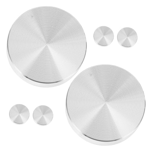 ULTECHNOVO 6 Stück Aluminium Discs für Tischplatten Runde Dicke Adapter Durchmesser rutschfeste Möbelhülsen Vielseitig Einsetzbar für Couchtische und von ULTECHNOVO