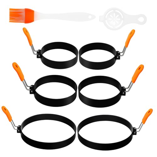 ULTECHNOVO 6 Stück Spiegeleierform Eierringe Für Grillplatte Pfannkuchen Tortenring Omelettring Eierringe Zum Braten Von Eiern Eierkreis Eierhandhabungswerkzeug Eierkochform Eier ULTECHNOVO 6 Stück Spiegeleierform Eierringe Für Grillplatte Pfannkuchen Tortenring Omelettring Eierringe Zum Braten Von Eiern Eierkreis Eierhandhabungswerkzeug Eierkochform Eier von ULTECHNOVO