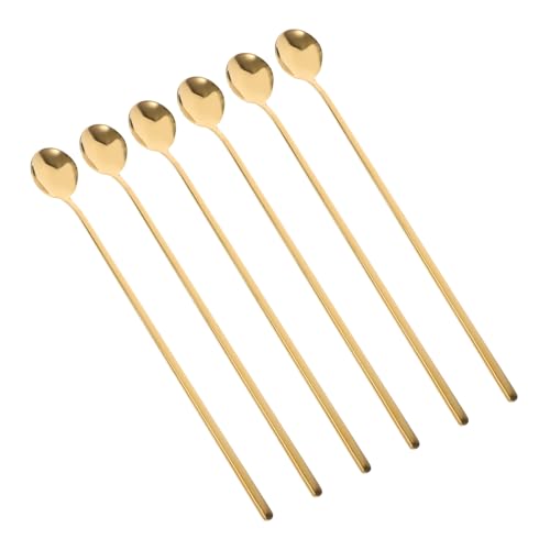 ULTECHNOVO 6 Stück Teiliges Kaffeerührlöffel aus Edelstahl mit Langem Griff Stilvoller Goldener Dessertlöffel im Koreanischen Barstil Vielseitig für Kaffee Cocktails Eiscreme und Eistee ULTECHNOVO 6 Stück Teiliges Kaffeerührlöffel aus Edelstahl mit Langem Griff Stilvoller Goldener Dessertlöffel im Koreanischen Barstil Vielseitig für Kaffee Cocktails Eiscreme und Eistee von ULTECHNOVO