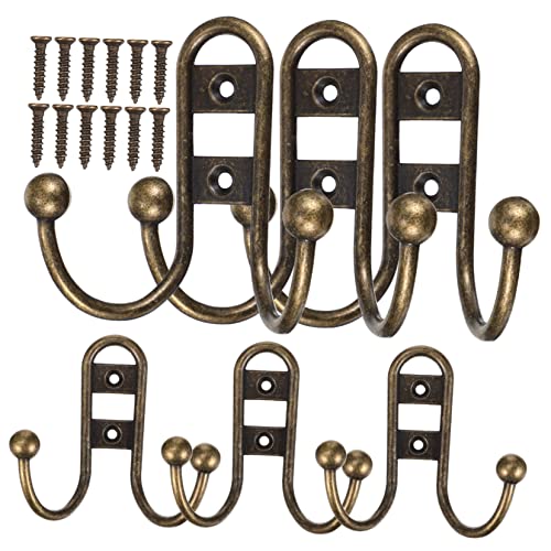 ULTECHNOVO 6 Stück Teiliges Vintage Wandhaken Robustes Retro Garderobenhaken für Küche Bad Schlafzimmer und Tür Stabile Wandmontage Platzsparend und Langlebig für Handtücher und Kleidung von ULTECHNOVO