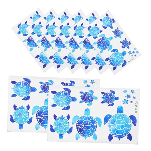 ULTECHNOVO 8 Blätter Teiliges Wasserdichter PVC Meeresschildkröten Wandsticker Wasserresistente Unterwasser-badezimmerdekoration für Badewanne Kinderzimmer Toilette Einfache Anbringung von ULTECHNOVO