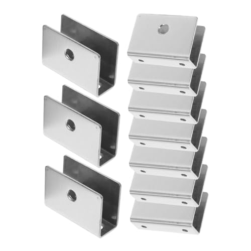 ULTECHNOVO 8 Stück Edelstahl Glasklammern Teiliges Große Glasregalhalter Sicherer Halt für Glasplatten Bohrfreie Montage Einfach Installation und Stabiler Glashalter für Wohn und von ULTECHNOVO