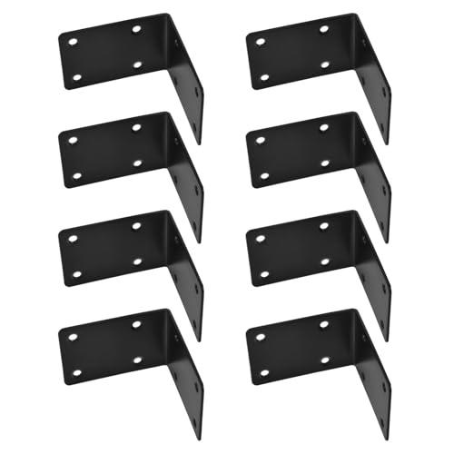ULTECHNOVO 8 Stück Edelstahl Möbelecken Edelstahl Winkelwinkel Eckwinkel Regalwinkel Dreieck Eckstreben Halterung Rechtwinklige Eckhalterung L Förmige Halterung Schwarz von ULTECHNOVO