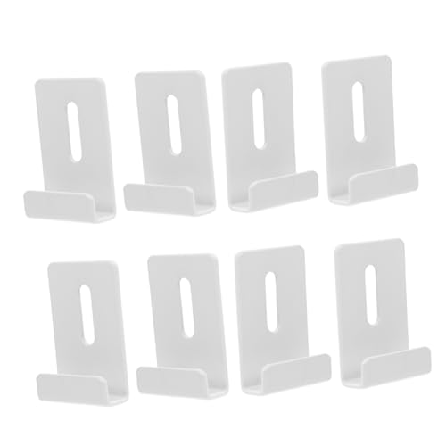 ULTECHNOVO 8 Stück Spiegelzubehör Spiegelclip aus Metall Spiegel tür aufhänger Metallspiegelklammern Spiegelhalter Clip Spiegelhaltersatz Wandanker für schiefe Spiegel Rostfreier Stahl Weiß von ULTECHNOVO