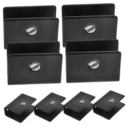 ULTECHNOVO 8 Stück Teiliges Glasclip Spiegelhalter Schwerlast Verstellbar für Rahmenlose Spiegel Wandmontage Robust Langlebig Schwarz Groß von ULTECHNOVO