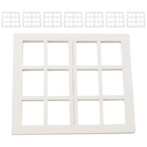 ULTECHNOVO 8 Stück Teiliges Miniaturfensterrahmen Holz Fensterrahmen Modelle für Puppenhäuser Vielseitige DIY Bastelaccessoires mit Realistischem Design von ULTECHNOVO