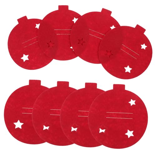 ULTECHNOVO 8 Stück Teiliges Weihnachts Bestecktaschen Weihnachtskugel Design Rote Besteckhalter für Festtagsgedecke Tischdekoration für Familienfeiern und Weihnachtsbankette von ULTECHNOVO