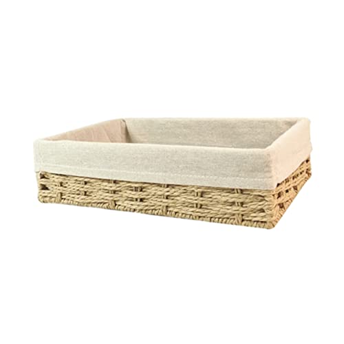 ULTECHNOVO Gewebter Aufbewahrungskorb Für Schreibtisch Mit Herausnehmbarem Einsatz Aus Papierseil Kleiner Dekorativer Korb in Beige Für Wohnzimmer Badezimmer Und Schlafzimmer Vielseitig von ULTECHNOVO