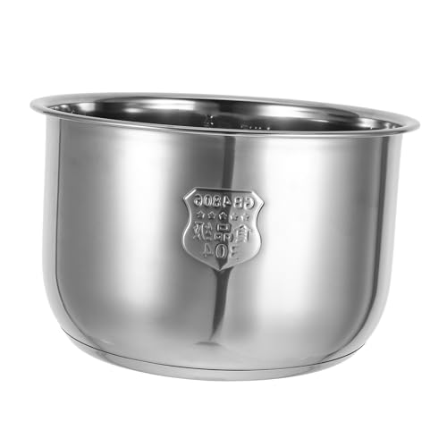 ULTECHNOVO Auskleidung für Reiskocher Ersatztopf elektrischer Innentopf Klebreiskocher Antihaft-Reiskesseltopf Slow Cooker Pot Slow Cooker innen elektrischer Kochtopf Rostfreier Stahl Silber von ULTECHNOVO