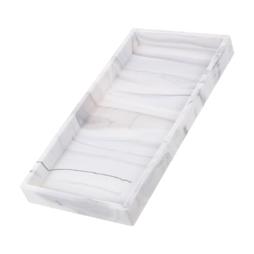 ULTECHNOVO Badezimmer Ablageschale aus Silikon Kosmetiktablett Marmoroptik Kleiner Organizer für Waschtisch Dekoratives Tablett für Schmuck Tassen und und von ULTECHNOVO