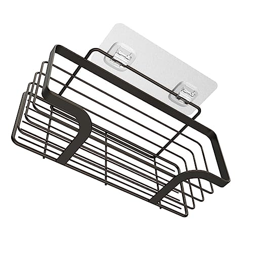 ULTECHNOVO Badezimmer Regal ohne Bohren Schwarzer Toiletten Organizer mit Großer Kapazität Luftdurchlässiges Aufbewahrungsregal für Duschutensilien Kosmetik und Küchengewürze von ULTECHNOVO