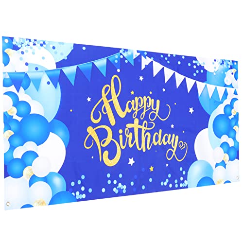 ULTECHNOVO Birthday Hintergrundstoff Polyester Farbintensiv Waschbar Geburtstagsdeko Banner Leicht Tragbar für Party Feier von ULTECHNOVO