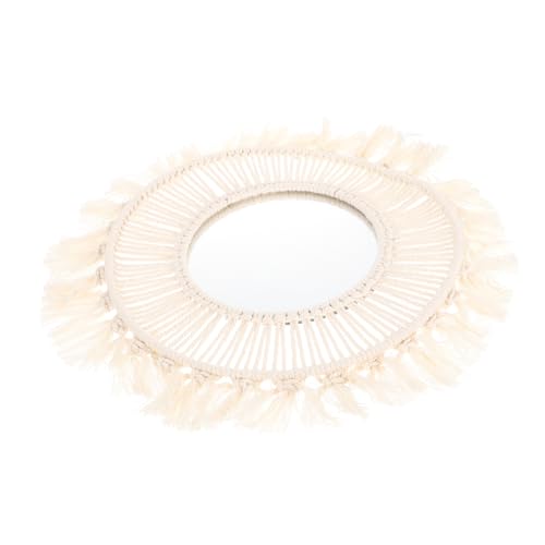 ULTECHNOVO Boho Makramee Wandspiegel Handgewebt Beige Rundes Dekoratives Hängespiegel Für Wohnzimmer Schlafzimmer Kinderzimmer Vintage Rustikaler Stil ULTECHNOVO Boho Makramee Wandspiegel Handgewebt Beige Rundes Dekoratives Hängespiegel Für Wohnzimmer Schlafzimmer Kinderzimmer Vintage Rustikaler Stil von ULTECHNOVO