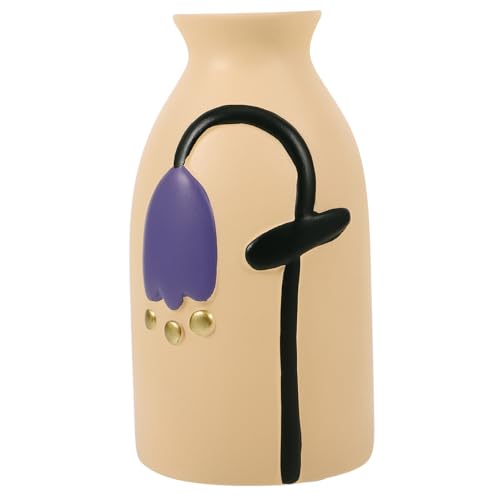 ULTECHNOVO Bunte Handgezeichnete Keramikvase Dekorative Blumenvase für Schreibtisch Wohnzimmer und Büro Kreatives für Blumenarrangements und Hydrokultur von ULTECHNOVO