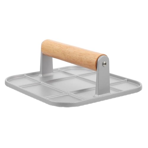 ULTECHNOVO Burger Patty aus Aluminiumlegierung mit Holzgriff Robuste Burger Smashed für Patties zu Reinigen und Sicher der Handhabung von ULTECHNOVO