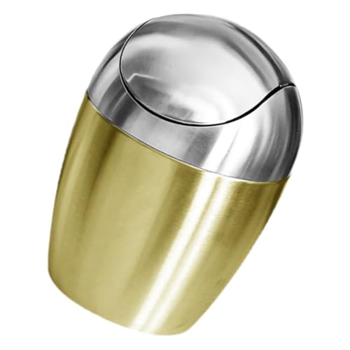ULTECHNOVO Desktop Mülleimer mit Deckel Kleiner Stabiler Abfalleimer für Schlafzimmer Büro und Zimmer Stilvoller Goldfarbener Tisch Mülleimer Geruchsdicht und Langlebig ULTECHNOVO Desktop Mülleimer mit Deckel Kleiner Stabiler Abfalleimer für Schlafzimmer Büro und Zimmer Stilvoller Goldfarbener Tisch Mülleimer Geruchsdicht und Langlebig von ULTECHNOVO