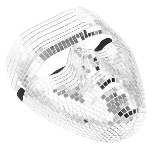 ULTECHNOVO Disco Kugel Maske für Halloween Cosplay Stilvolle Spiegel Maske für Kostümpartys und Fotografie Dekorative Party Requisite Angenehm zu Einzigartiges Design von ULTECHNOVO