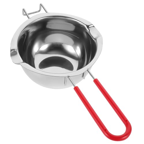 ULTECHNOVO Doppelwandiger Schmelztopf aus Edelstahl mit Hitzebeständigem Griff Beidseitigen Ausgüssen und Flachem Boden zum Schmelzen von Schokolade Butter Käse und Karamell Zufällige Farbe von ULTECHNOVO