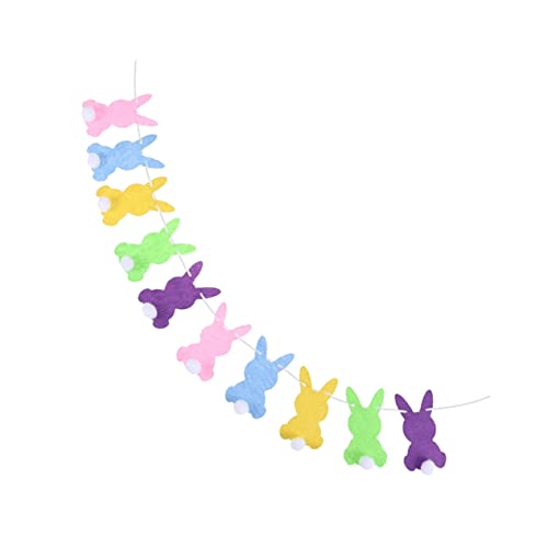 ULTECHNOVO Easter Girlande mit Weißen Hasen und Bunten Filzkugeln Wiederverwendbare Deko zum Aufhängen für Party Fenster Wand Innen und Außen Fröhliche Festtagsdekoration ULTECHNOVO Easter Girlande mit Weißen Hasen und Bunten Filzkugeln Wiederverwendbare Deko zum Aufhängen für Party Fenster Wand Innen und Außen Fröhliche Festtagsdekoration von ULTECHNOVO