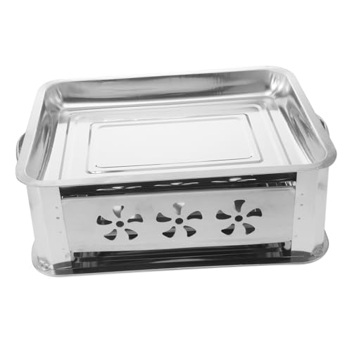 ULTECHNOVO Edelstahl Buffet Tablett mit Rutsch Füßen Dickes Rechteckiges Servierbrett für Buffet Food Holder Chafing Dish Praktisches Aufbewahrungs und Transportgestell für Kalte Speisen von ULTECHNOVO