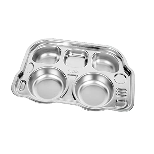 ULTECHNOVO Edelstahl Teller mit Fächern Robust und Geruchsneutral Haushalts Frühstücksteller für Gesunde Ernährung Vielseitiges Essgeschirr für Reis Salat Snacks und Mehr Wiederverwendbar von ULTECHNOVO