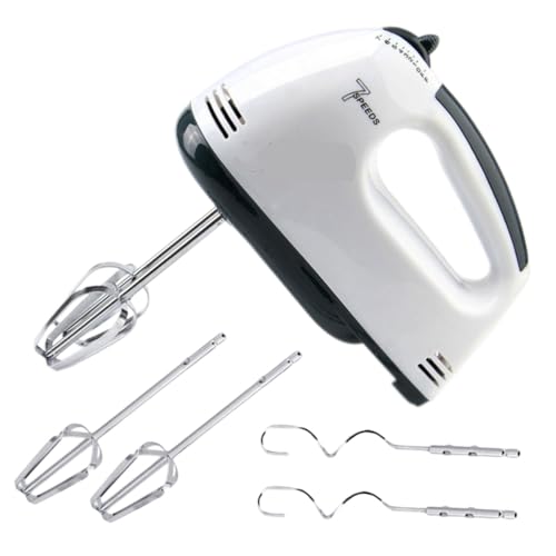 ULTECHNOVO Elektrischer Eierschläger Elektrischer Mixer Backwerkzeug Backzubehör Sahnemischer Backgerät Handmixer Elektrisch Power-handmixer Weiß Rostfreier Stahl Wiederverwendbar von ULTECHNOVO