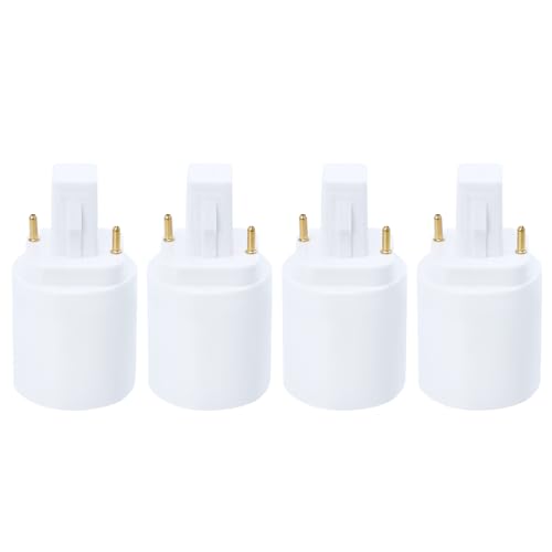 ULTECHNOVO 4 Stück G24D-Konvertierung Lampenkopf E12-Buchse Steckeradapter Splitterstecker Steckdose E27-Lampensockel Fassung E27-Lampensockeladapter G24-Auf-E27-Adapter von ULTECHNOVO