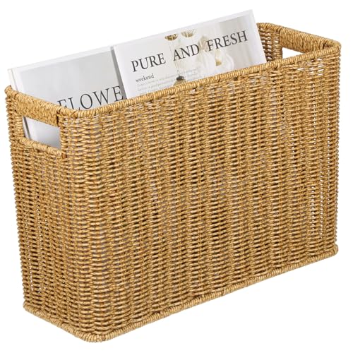 ULTECHNOVO Geflochtener Aufbewahrungskorb aus Imitationsrattan Großer Desktop Korb mit Hohlgriff Vielseitiger Organizer für Kosmetik Snacks Büro und Haushalt Rustikaler Stil Langlebig und ULTECHNOVO Geflochtener Aufbewahrungskorb aus Imitationsrattan Großer Desktop Korb mit Hohlgriff Vielseitiger Organizer für Kosmetik Snacks Büro und Haushalt Rustikaler Stil Langlebig und von ULTECHNOVO