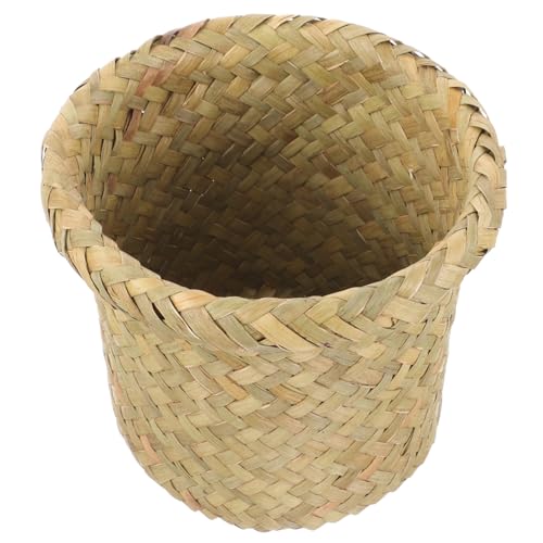 ULTECHNOVO Geflochtener Seegras Papierkorb Müllbehälter Robust Langlebig Vielseitig für Büro Wohnzimmer Bad Rund Mehrzweck Aufbewahrungskorb Umweltfreundlich von ULTECHNOVO