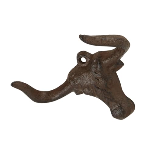 ULTECHNOVO Gusseiserne Wandhaken Im Vintage-Stil Western-kuhkopf-Design Zum Aufhängen Von Cowboyhüten Und Accessoires Langlebiges Eisen Für Rustikale Dekoration Und Organisation von ULTECHNOVO