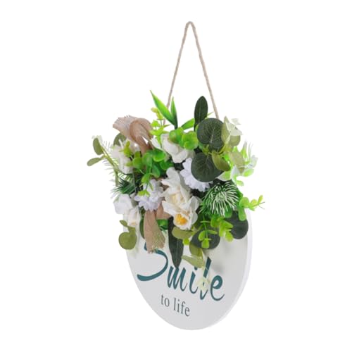 ULTECHNOVO Hängender Kranz aus Seidentuch und Holz Rustikale Türdekoration Wandkranz für Ländlichen Stil Blumen und Pflanzenähnliches Design Langlebiger Kranzanhänger ULTECHNOVO Hängender Kranz aus Seidentuch und Holz Rustikale Türdekoration Wandkranz für Ländlichen Stil Blumen und Pflanzenähnliches Design Langlebiger Kranzanhänger von ULTECHNOVO