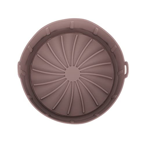 ULTECHNOVO Hitzebeständiger Silikon Topf für Heißluftfritteuse Wiederverwendbare Backform für Luftfritteuse für Sicheres Kochen Einfache Braun von ULTECHNOVO