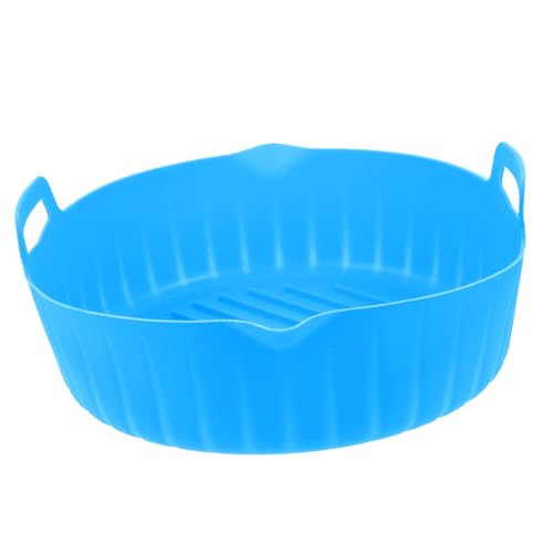 ULTECHNOVO Hoch temperatur beständige Backform fettdicht Friteuse Und Tablett Airfryer Luftfritteuse kochplatte Topf mit Silikoneinlagen Silikon-Liner Luftbraten -Silikon -Topf Kieselgel Blau von ULTECHNOVO